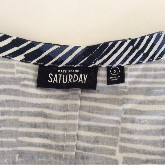 KATE SPADE BLUE & WHITE STRIPED SLEEVELESS TANK TOP SMALL - Picture 6 of 8